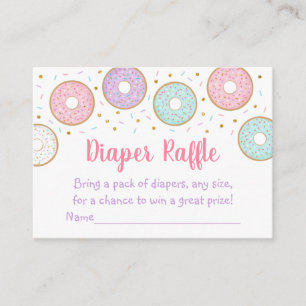 Carte D'accompagnement Donut Pink Gold Pastel Baby shower Déchets Raffle