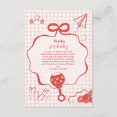 Carte D'accompagnement Doodle Brunch Bow Bow Baby showers Livres pour béb (Devant)