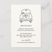 Carte D'accompagnement Doodle de voiture tiré à la main Mariage moderne (Devant)