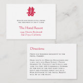 Carte D'accompagnement Double bonheur Boîtier de réception de mariage asi (Devant / Derrière)