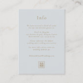 Carte D'accompagnement Double Bonheur Dusty Blue & Gold Mariage chinois (Devant)