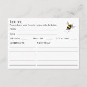 Carte D'accompagnement Double Sided Honey Bee Bridal Shower Recipe (Devant)