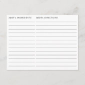 Carte D'accompagnement Double Sided Mocha Brown Bow Recipe Bridal Shower (Dos)