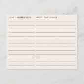 Carte D'accompagnement Double Sided Pear Fruit Theme Recipe Bridal Shower (Dos)