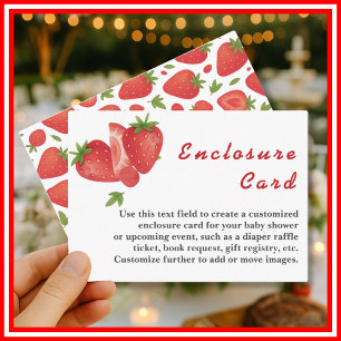 Carte D'accompagnement Douce Baby Shower aux Fraises