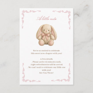 Carte D'accompagnement Douce Fête de Naissance Lapin Aquarelle
