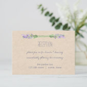 Carte D'accompagnement Douce Lavande Violette Rustique Kraft Mariage Réce (Debout devant)