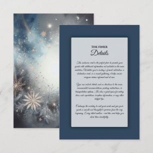 Carte D'accompagnement Douce poussière dorée bleu romance de mariage