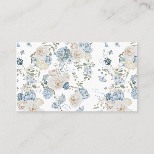 Carte D'accompagnement Douche à affichage nuptiale bleu (Dos)