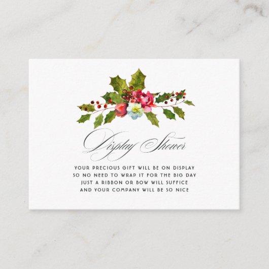 Carte D'accompagnement Douche à écran de Fête des mariées de Noël Holly (Devant)