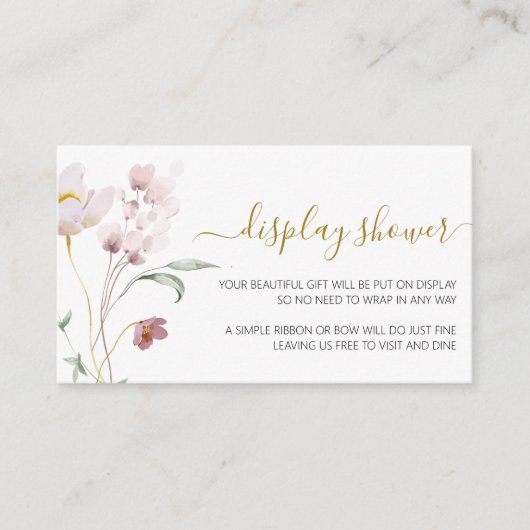 Carte D'accompagnement Douche à écran douce fleur sauvage (Devant)