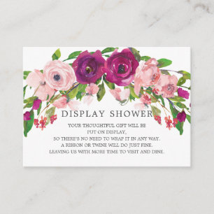 Carte D'accompagnement Douche à écran floral rose et marsala