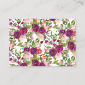 Carte D'accompagnement Douche à écran floral rose et marsala (Dos)