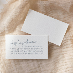 Carte D'accompagnement Douche à écran nuptiale bleu et blanc Dusty