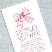 Carte D'accompagnement Douche à écran pour bébé rose En vichy