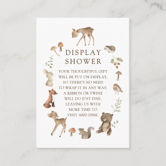 Carte D'accompagnement Douche à écran Woodland Wonder (Devant)