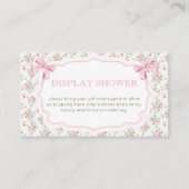 Carte D'accompagnement Douche à ruban rose et fleurs (Devant)