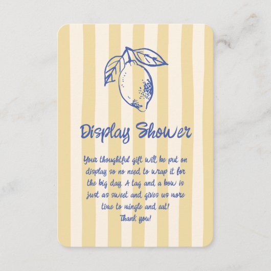 Carte D'accompagnement Douche d'affichage à Doodle Citron Italien (Devant)