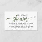 Carte D'accompagnement Douche d'affichage à script vert simple (Devant)