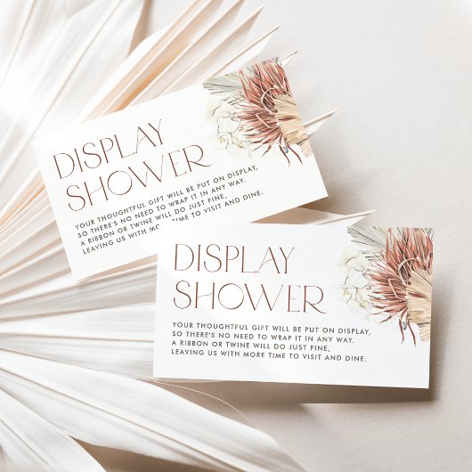 Carte D'accompagnement Douche d'affichage Bohème Orchidée Blanche et Feui