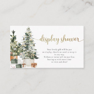 Carte D'accompagnement Douche d'affichage de sapin de Noël et de cadeaux