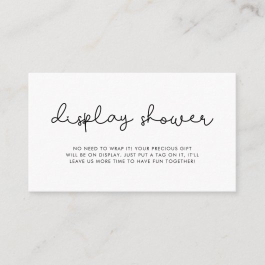 Carte D'accompagnement Douche d'affichage de script mignonne (Devant)