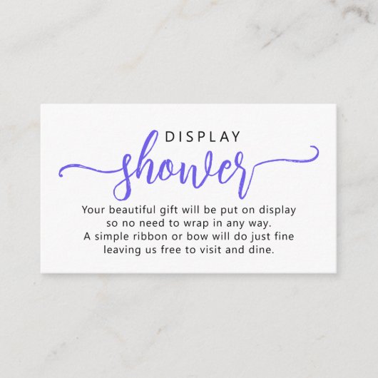 Carte D'accompagnement Douche d'affichage de script simple (Devant)