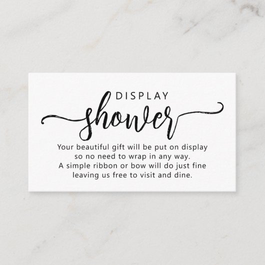 Carte D'accompagnement Douche d'affichage de script simple (Devant)