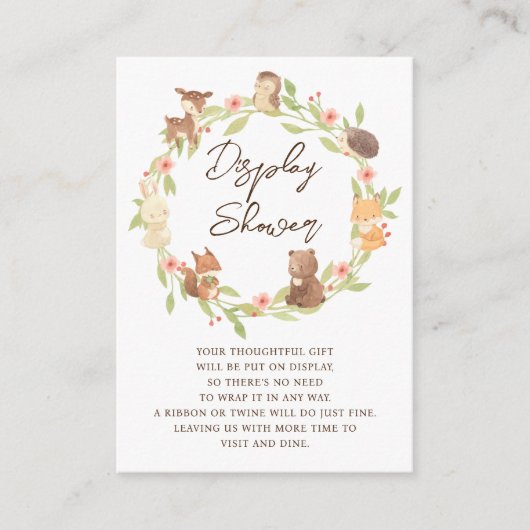 Carte D'accompagnement Douche d'affichage en forêt enchantée (Devant)