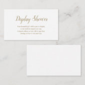 Carte D'accompagnement Douche d'affichage or simple et élégante (Devant / Derrière)