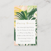 Carte D'accompagnement Douche de bébé pour fille Boho verte Tropic Palm (Devant)