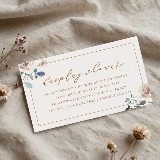 Carte D'accompagnement Douche de Mariée Florale Automnale Rustique