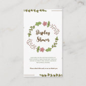 Carte D'accompagnement Douche d'écran à fleurs rose Feuille vert (Devant)