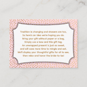 Carte D'accompagnement Douche d'écran Pastel Rose & Gold Confetti personn