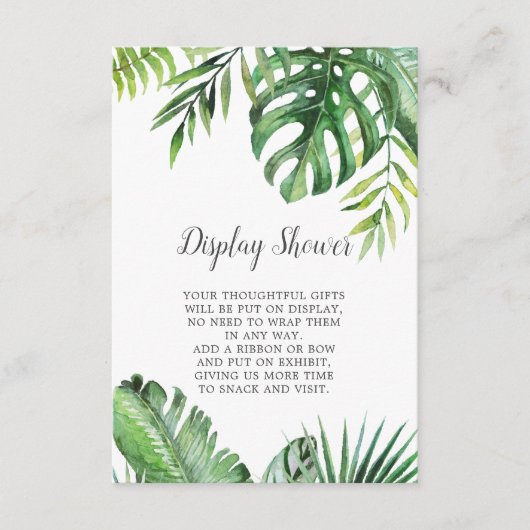 Carte D'accompagnement Douche d'écran Wild Tropical Palm (Devant)