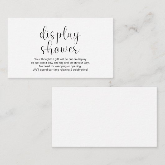 Carte D'accompagnement Douche mariage, Mini, Noir, (Devant / Derrière)