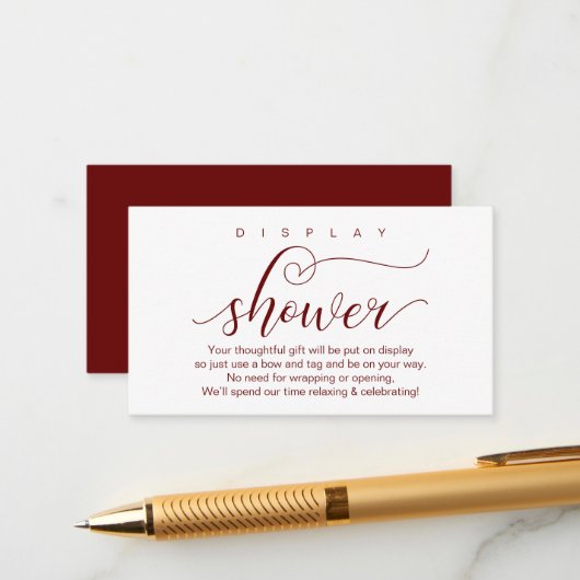 Carte D'accompagnement Douche mariage, Romantique moderne (Devant/Arrière en situation)