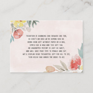 Carte D'accompagnement Douche nuptiale avec Citrouille aquarelle