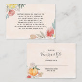 Carte D'accompagnement Douche nuptiale avec Citrouille aquarelle (Devant / Derrière)