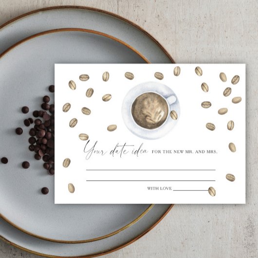 Carte D'accompagnement Douche nuptiale café Date idées nuit Date pot