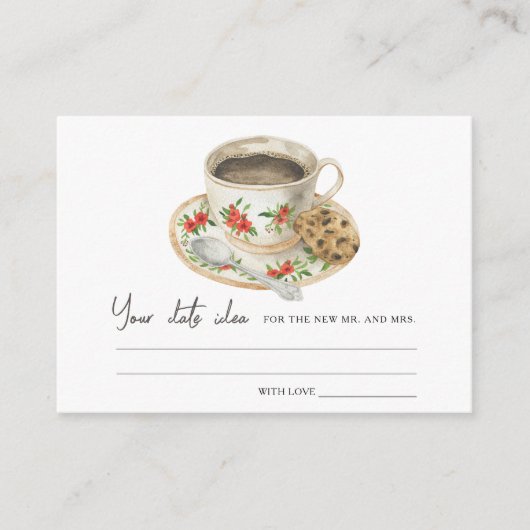 Carte D'accompagnement Douche nuptiale café Date idées nuit Date pot (Devant)