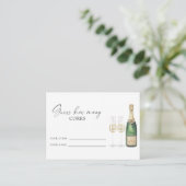 Carte D'accompagnement Douche nuptiale Champagne - devinez combien de bou (Debout devant)
