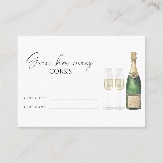 Carte D'accompagnement Douche nuptiale Champagne - devinez combien de bou (Devant)