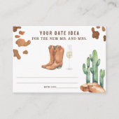 Carte D'accompagnement Douche nuptiale de l'Ouest Date idées de nuit Date (Devant)