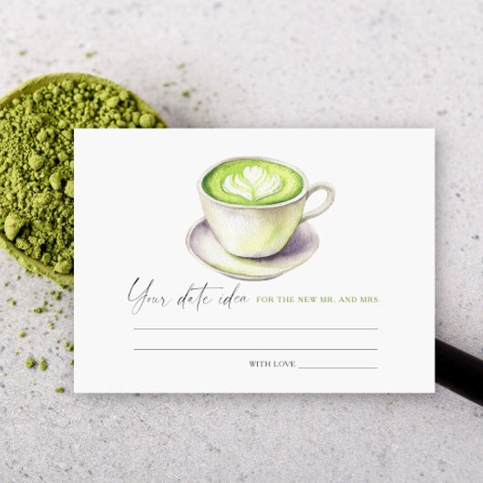 Carte D'accompagnement Douche nuptiale Matcha Date idées de nuit Date pot