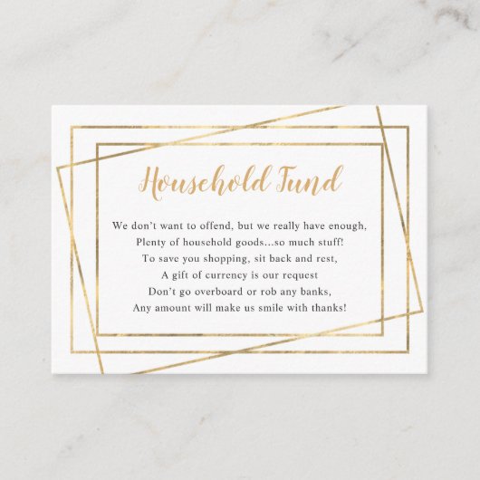 Carte D'accompagnement Douche ou mariage de la Caisse familiale (Devant)