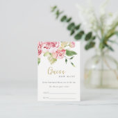 Carte D'accompagnement Doux Blush Floral Peony Devine Combien De Baisers (Debout devant)