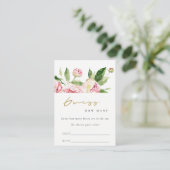Carte D'accompagnement Doux Blush Floral Peony Devine Combien De Baisers (Debout devant)