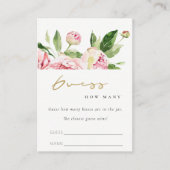 Carte D'accompagnement Doux Blush Floral Peony Devine Combien De Baisers (Devant)