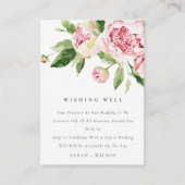 Carte D'accompagnement Doux Blush Floral Peony Mariage Wishing well (Devant)